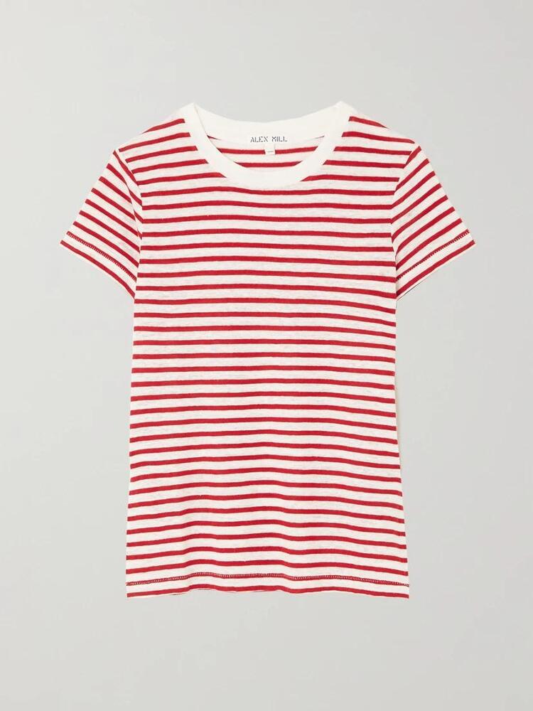Prospect striped linen-blend jersey T-shirt in Red